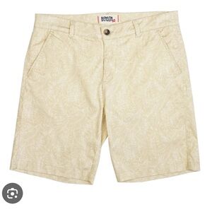 Benison Light Beige Patterned Chino Shorts